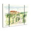 Ensemble de 3 panneaux - Ethan Harper «Watercolor Tuscan Villa I», art mural sur toile pour le salon, la chambre à coucher ou le bureau 
