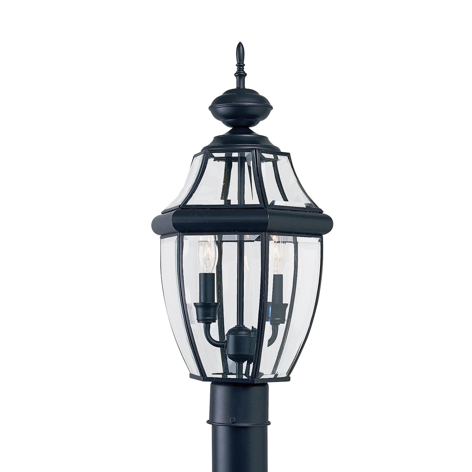 Eirini Beveled Metal Outdoor Lantern Head, Black, No