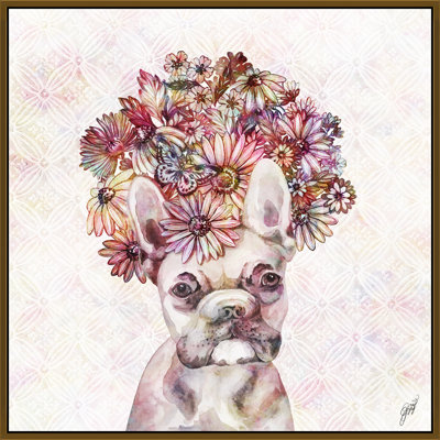 Dog Floralista II Painting by Jackie Von Tobelisan