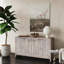 Armoire de rangement Farmhouse 4 portes avec tablettes réglables