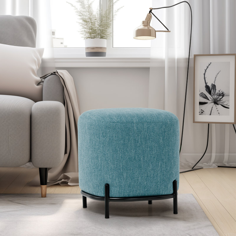 Tabouret d'appoint et repose-pieds 18 po Daryla, Bleu