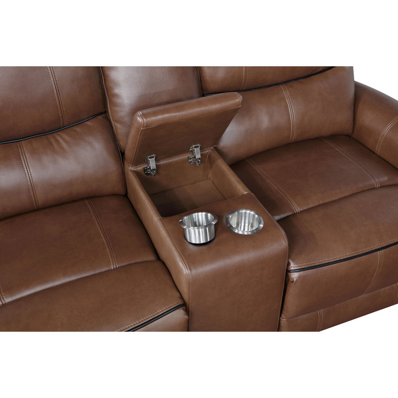 Causeuse brune inclinable électrique, Brun