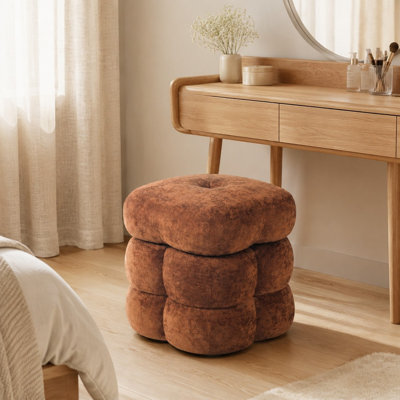 360 Swivel Vanity Stool with Upholstered Cushion