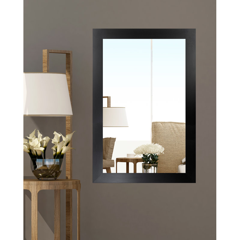 Miroir d'appoint mural Alacazar, Noir, 38,5 po x 32,5 po