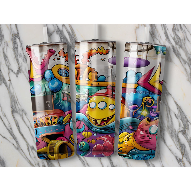 Choose Handmade Tumblers 591ml Vacuum Insulated Stainless Steel (18/8) Travel Tumbler with Straw