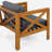 Outdoor Acacia Wood Club Wooden Armchair with Cushions (Set of 4), Conversation Set,Suitable For Outdoor Gatherings,Teak Finish,Dark Grey cushion-1458853415