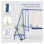 Portique en acier robuste 5 en 6 avec balançoire, balançoire à bascule, balançoire à disque, glissade et balançoire simple pour la cour arrière 616 lb