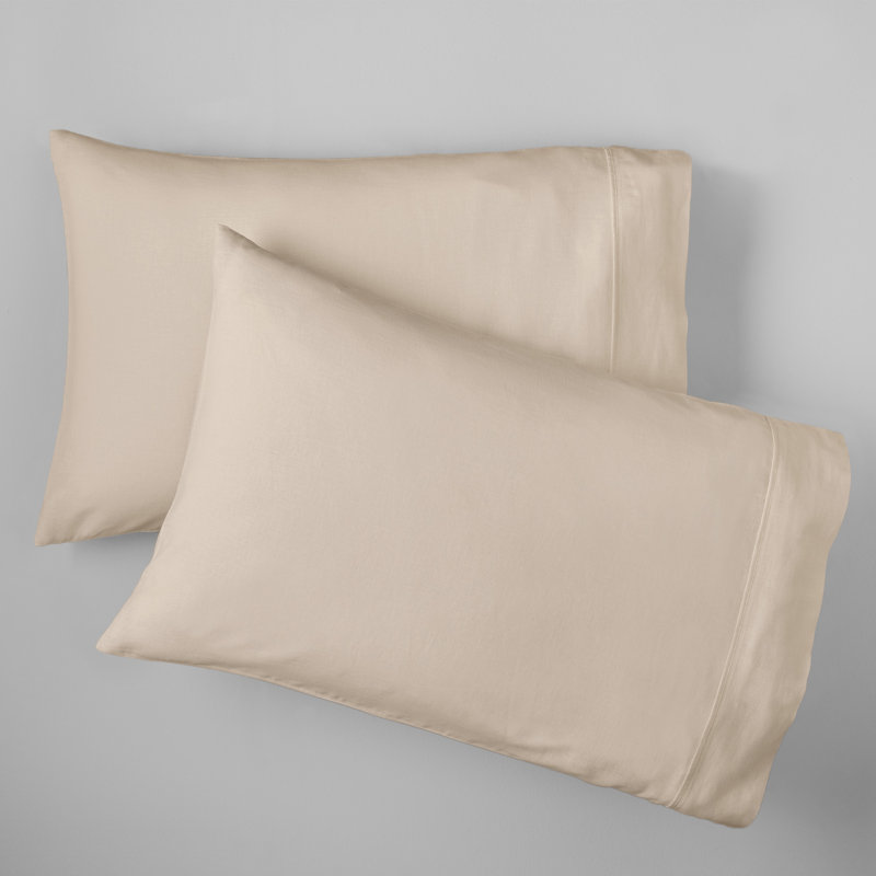 Jeffen Linen Blend Pillowcase Set, King, Ivory