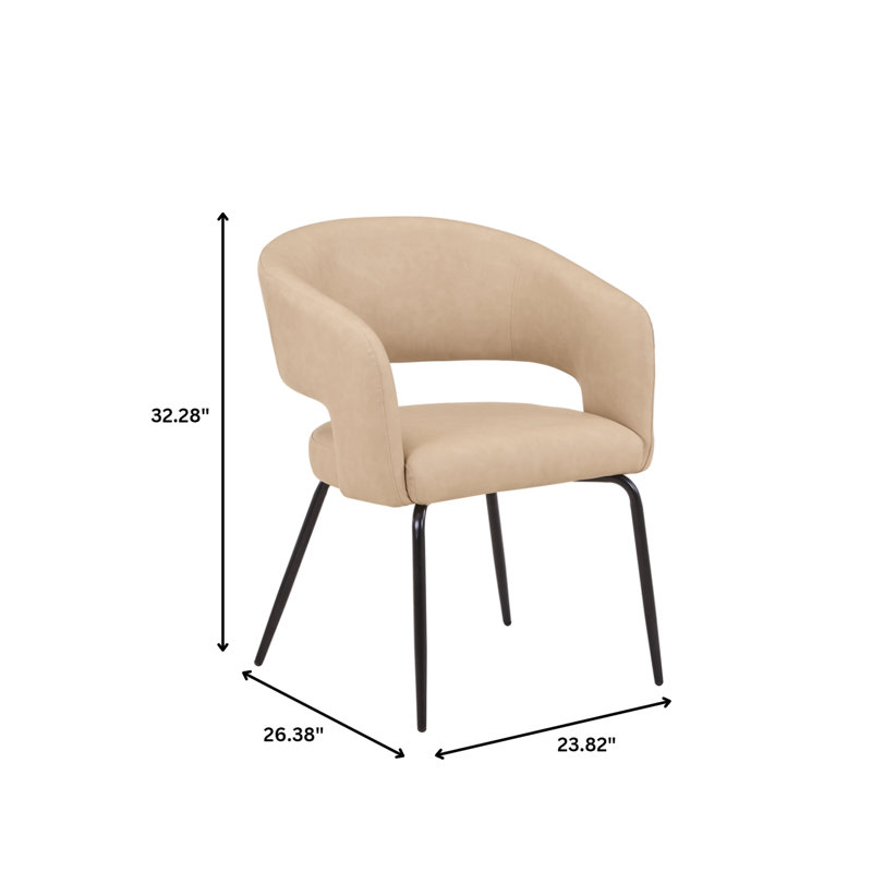 Chaise rembourrée Huda, Taupe clair