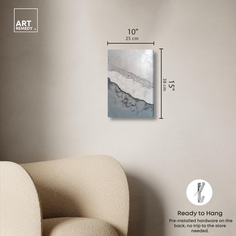 Décoration murale sur toile Chasm of Grey III par Art Remedy, H 15 po x l 10 po, Toile tendue avec châssis