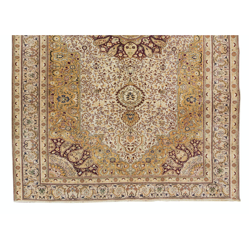 Tapis turc avec motif de médaillon, tapis noué à la main, 100% laine