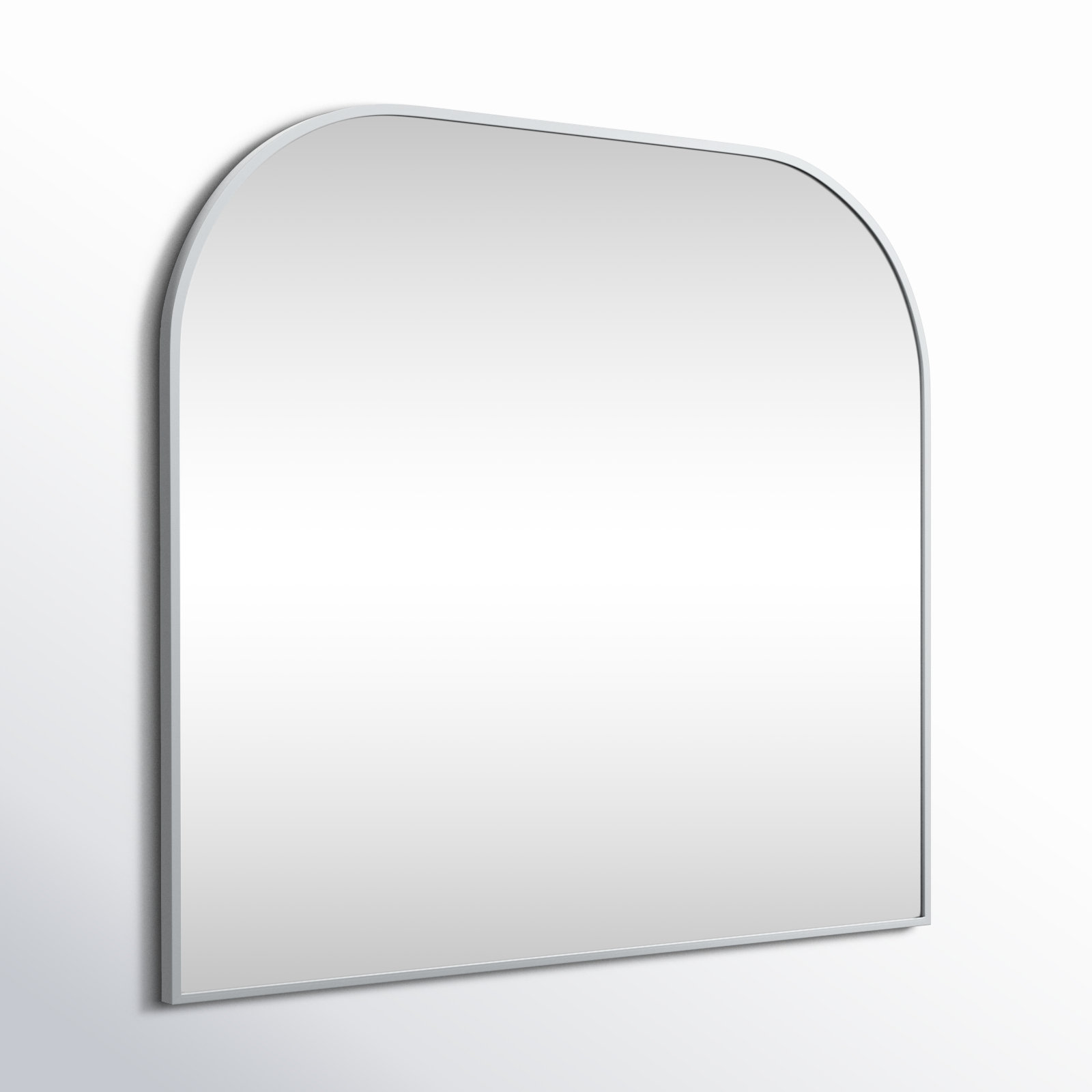 Sabine Metal Wide Arch Wall Mirror, Silver, 38" x 42"
