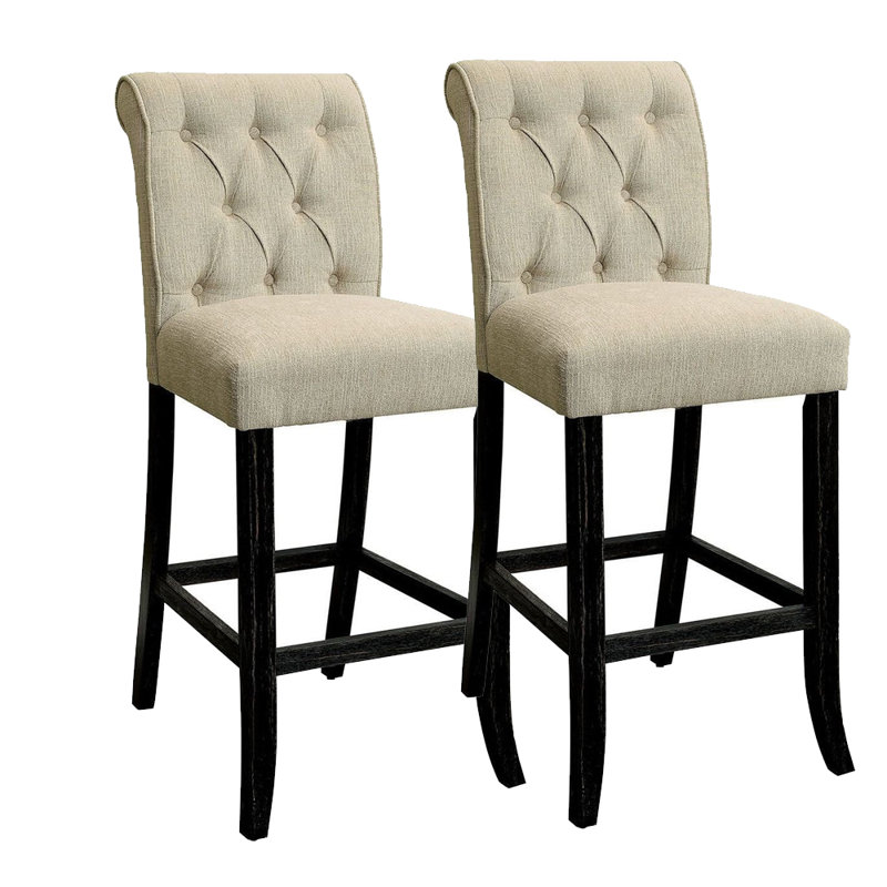 Tabouret de comptoir et de bar, Ivoire, Tabouret de bar (hauteur de siège de 30,72 po), Noir