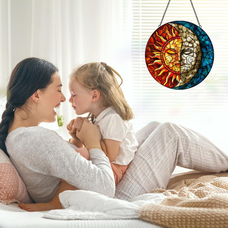 Vitrail Sun and Moon Suncatcher