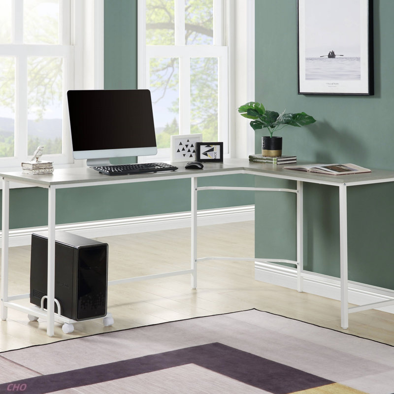 Bambina Gray & White Finish Computer Desk