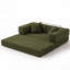 Convertible Sleeper Sofa With Removable Armrests, Corduroy Fabric Sofa Couch, No Assembly Required For Living Room, Dorm, Studio-849271567-854940597