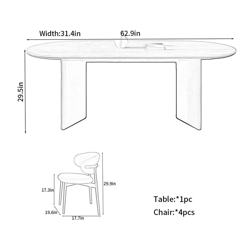 Rock plate dining table for household use, 29.5"H x 62.9"L x 31.4"W