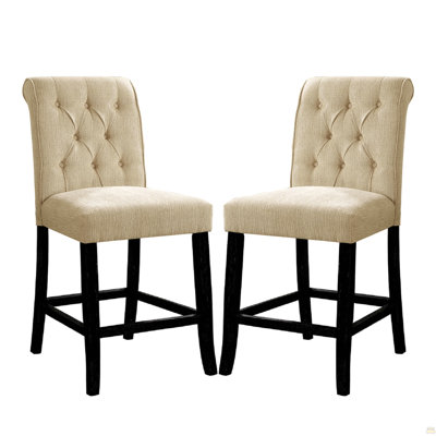Set Of 2 Padded Chenille Dining Chairs