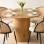 Ensemble de table de salle à manger 4 personnes Copple avec table ronde de 41,5 po et 4 fauteuils bouclés rembourrés-103707481