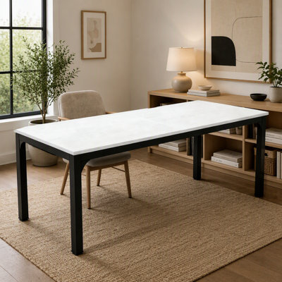 Modern Computer Desk, Rectangle Workspace, Robust and Spacious for Home or Office Use