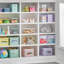 Cube de rangement pour chambre de bébé en tissu avec fenêtre avant mDesign-363231745-363231748