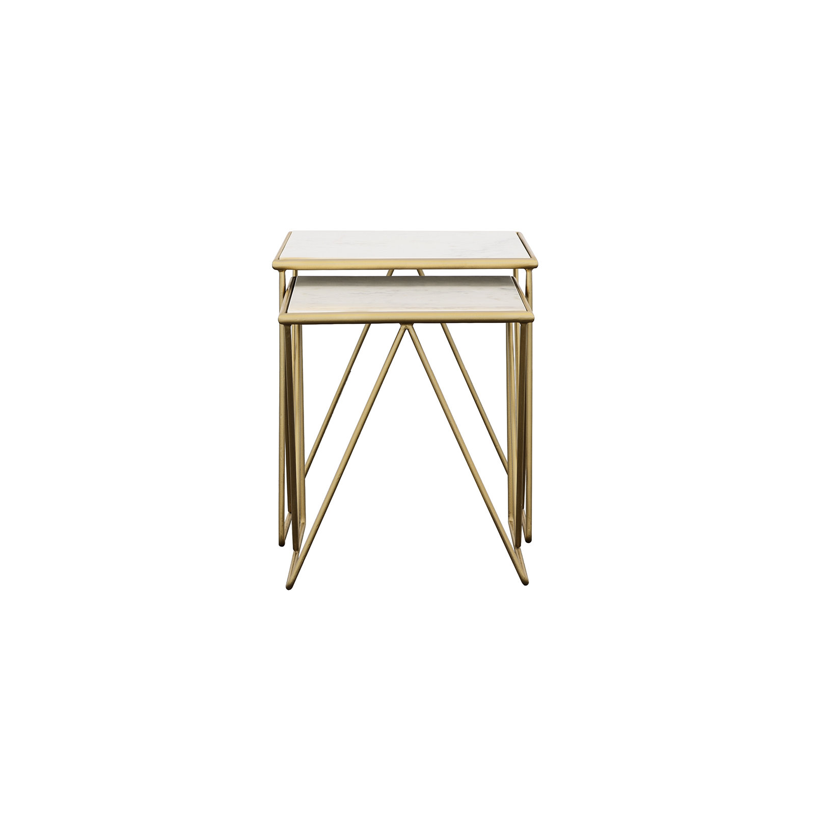 Tioga 2-Piece Marble Top Nesting Table Set