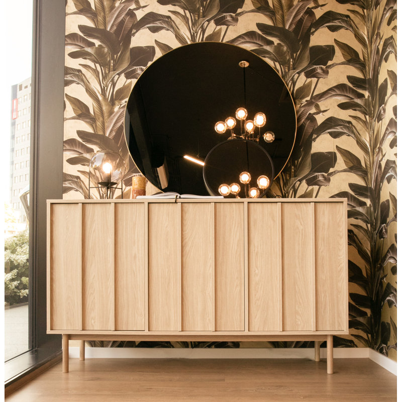 Three-Door Oiled Oak Chest of Drawers