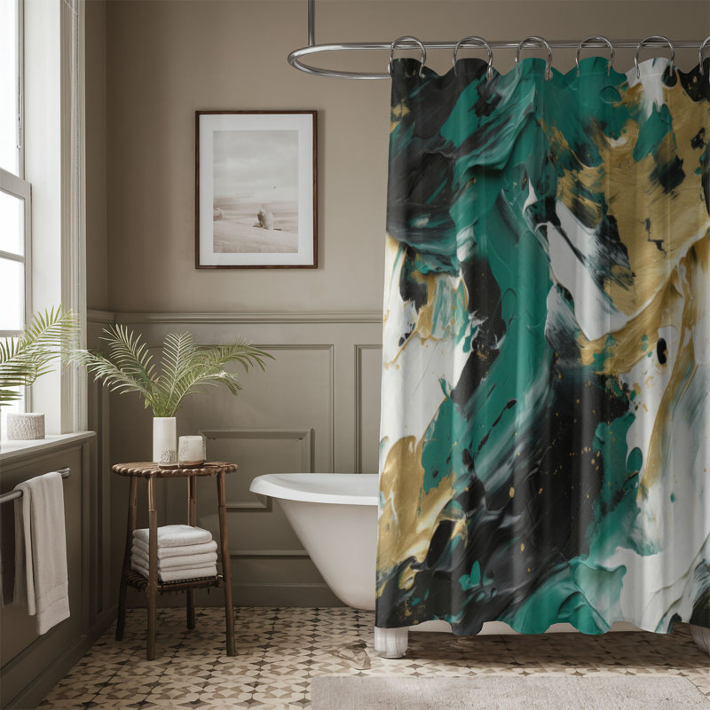 Oil Spectrum - Rideau de douche Premium, H 74 po x l 71 po