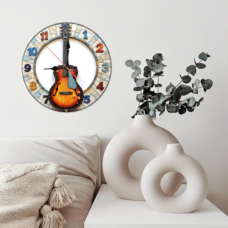 Horloge murale guitare acoustique