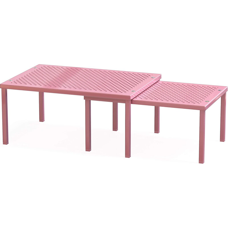 Organisateur de tablette de cuisine extensible et empilable, rose, plateau en métal, l 11,25 po x l 7,9 po x H 5,4 po, Rose