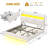 Upholstered Bed Frame With 4 Drawers-966360066-940021755