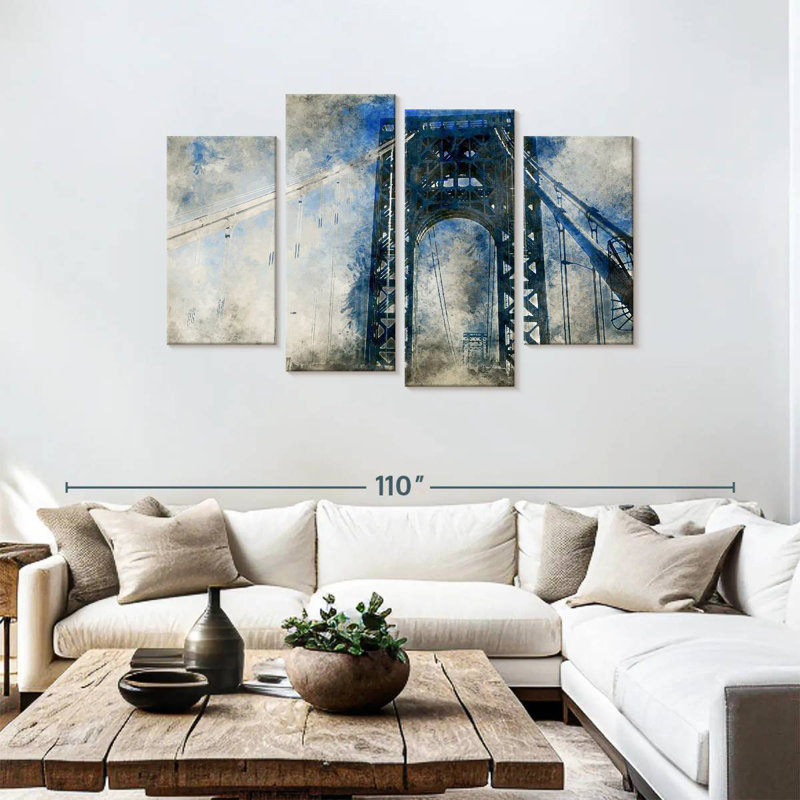 Lilie Abstract Bridge, 48" H x 75" W