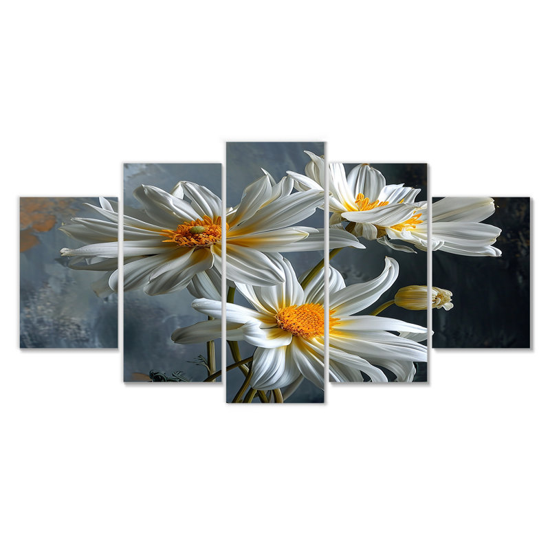 Shelva - marguerite, art mural 5 pièces