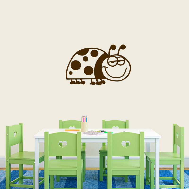 Décalcomanie murale dessin de coccinelle, Brun
