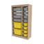Armoire polyvalente moderne | 100% panneau de particules enduit de mélamine, épaisseur: 0,7 pouce | Comprend de nombreuses tablettes, des pieds en plastique et une conception murale | Parfait pour le bureau à domicile, le salon ou les solutions de rang-928455653-928455649