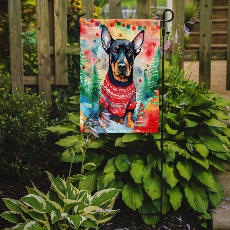 Double Sided Polyester Christmas, 15.5" H x 11.25" W