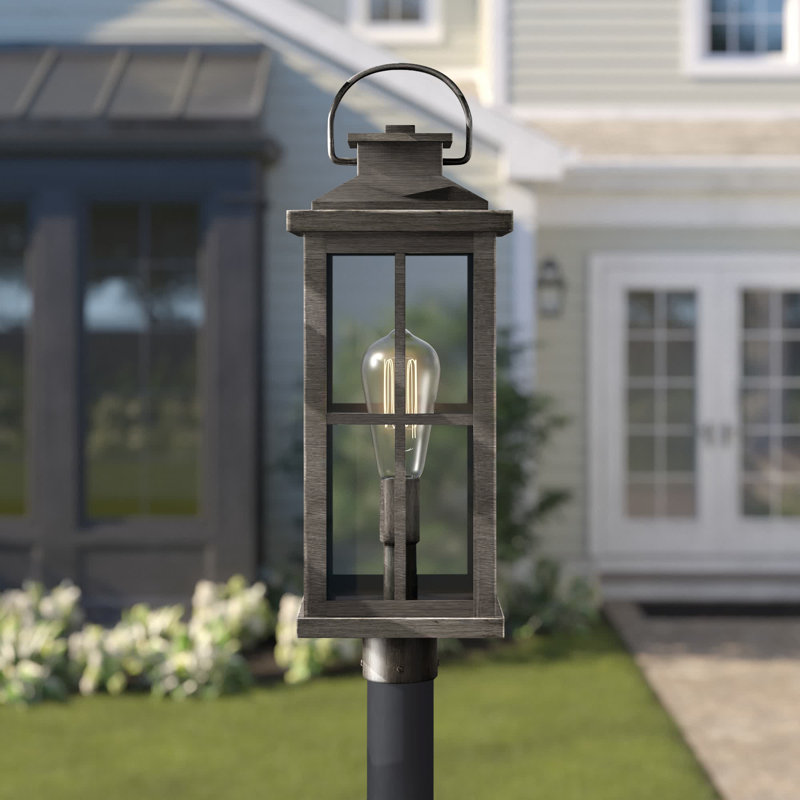 Tête de lanterne câblée à 1 lumière H 20,25 po Asfiya, Étain antique