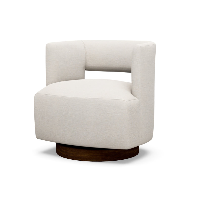 Crystle Swivel Barrel Chair, 8240-70, Walnut