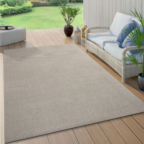 Wade Logan® Anubis Contemporary Solid Ivory Indoor & Outdoor Area Rug ...