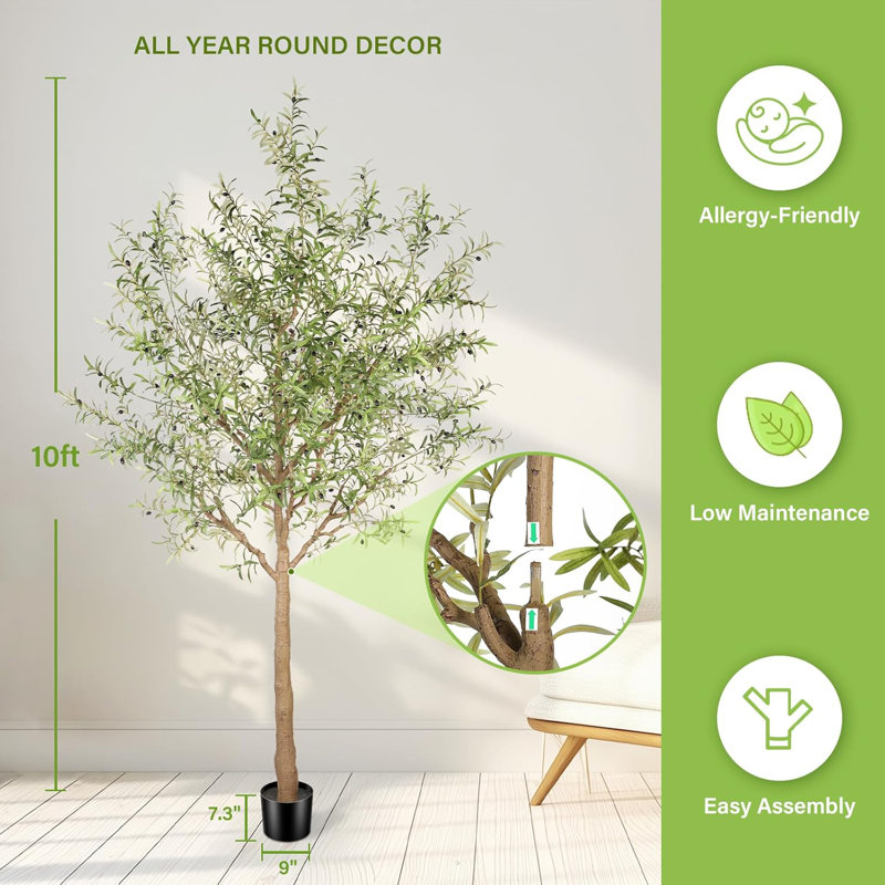 Artificial Olive Tree with Planter Natural Olive Branches