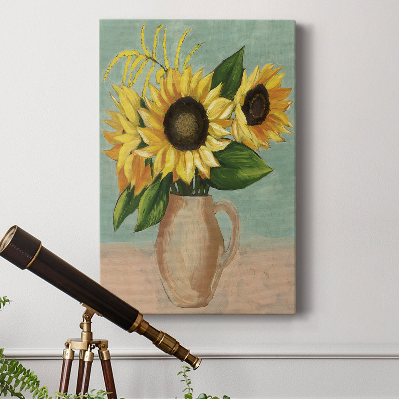 Tournesol après-midi II - impression sur toile tendue, H 18 po x l 12 po x P 1 po