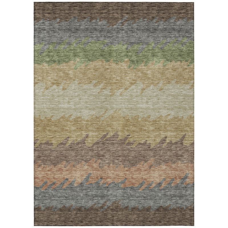 Tapis intérieur lavable rayé gris 3 pi x 5 pi