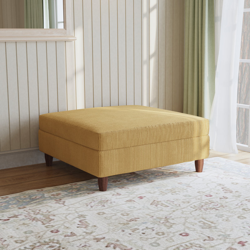 Seemab 102.1Cm Wide Square Standard Ottoman, Orange