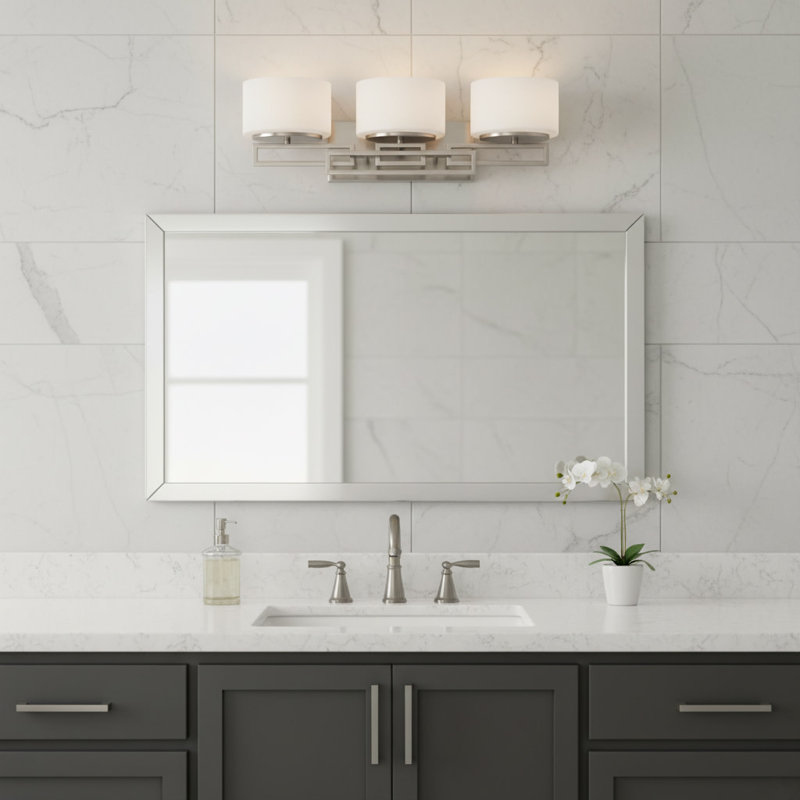 Lanza 3-Light Bathroom Lighting, Nickel antique, Incandescent
