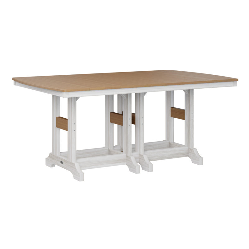 Table de bar rectangulaire Berlin Garden Garden Classic, H 39,5 po x l 72 po x P 44 po, Teck naturel, Coquille de mer