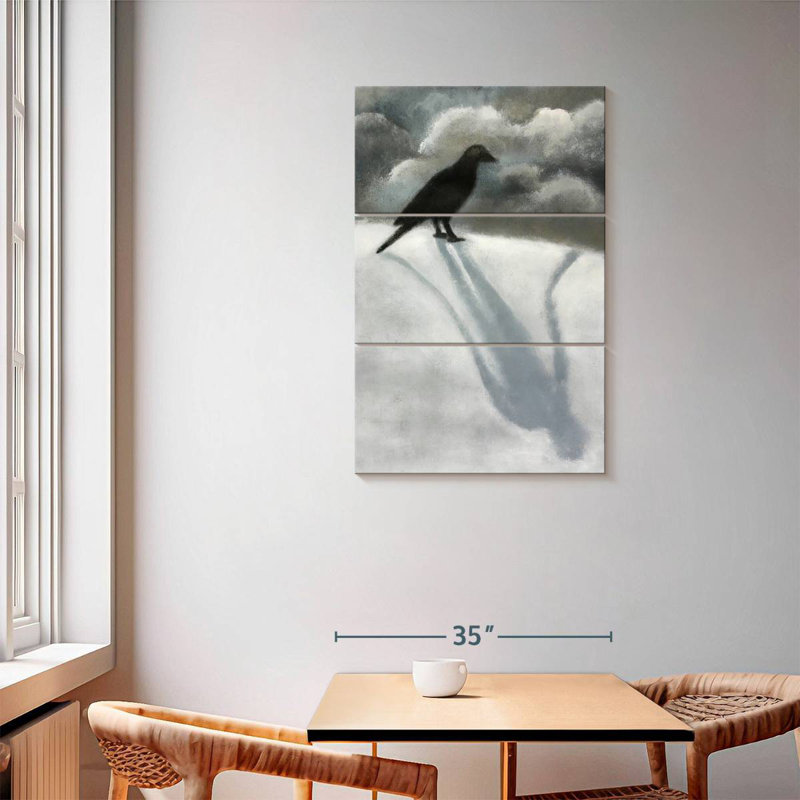 Brampt oiseau noir, H 57 po x l 36 po