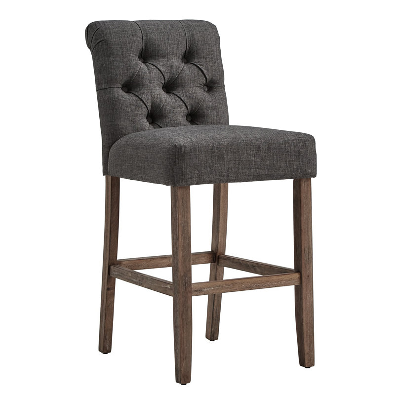 Tabouret Alsadig, Gris foncé, Tabouret de bar (siège d'une hauteur de 30,75 po), Brun
