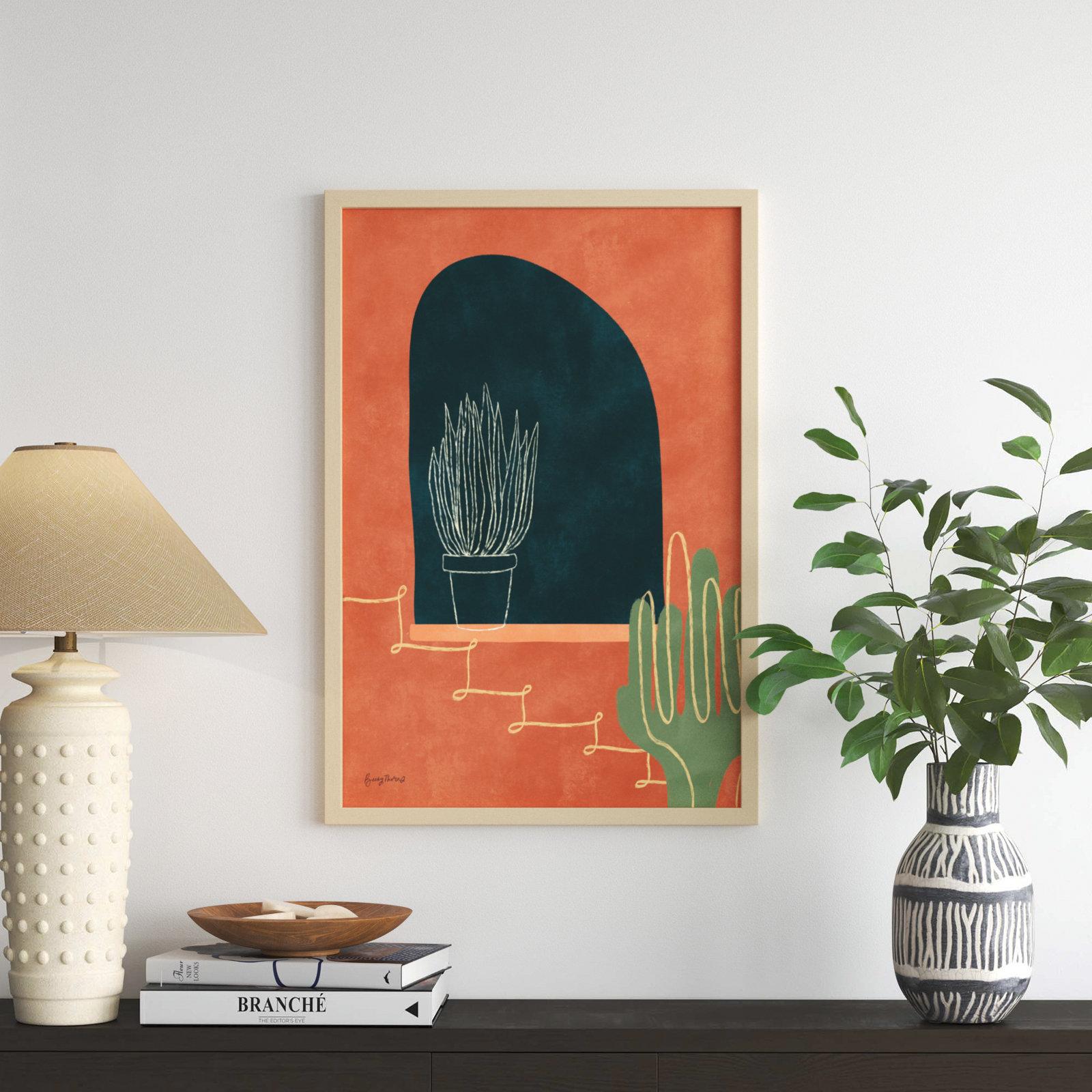 Mountainous I by Becky Thorns, Brown Framed, 25" H x 17" W