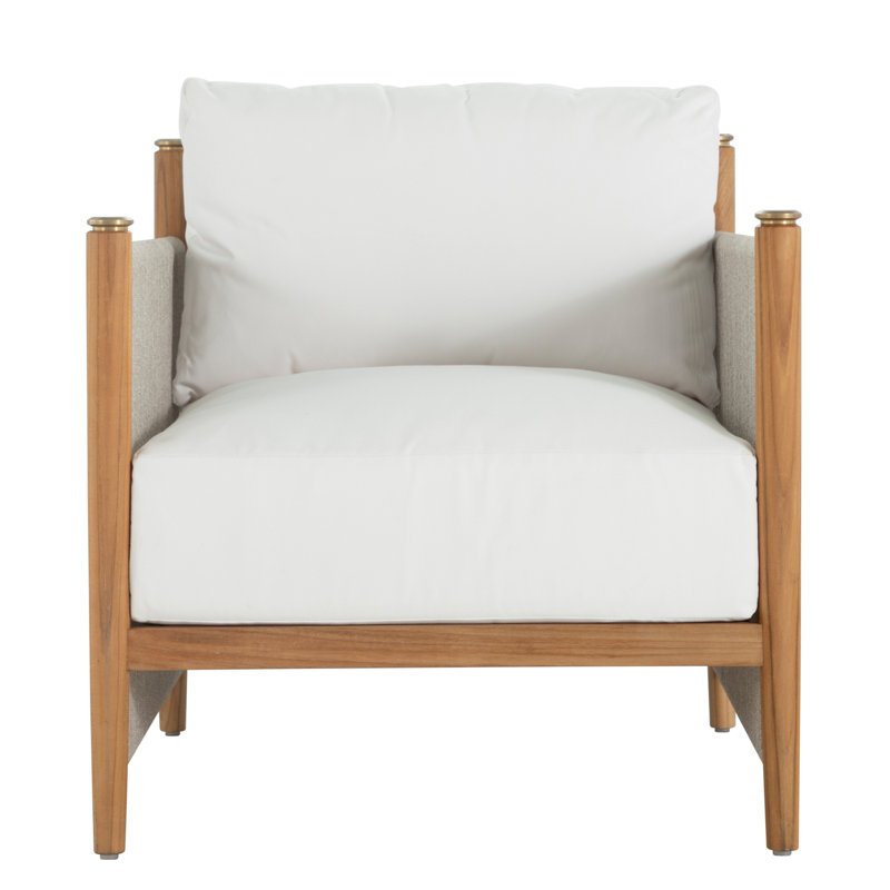 Pacifica Teak Outdoor Lounge Chair, Welt + Dream Fill, Perigold Posh Sky