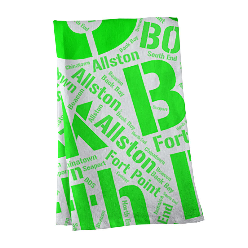 Cotton Tea Towel Kitchen Towel, Blue, Boston
